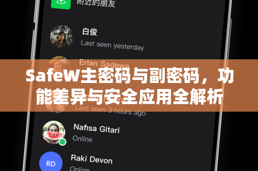 SafeW主密码与副密码，功能差异与安全应用全解析